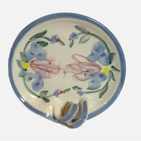 2/$30 CLAY HORIZONS Painted Blue Pottery Small Plate - Picture 1 of 9